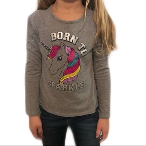 Girls unicorn shirt “born to sparkle”